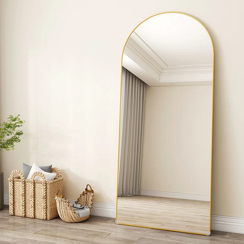 Arched Full-Length Mirror Full-Length Mirror Three-Dimensional Thin and Tall Girl Household Large Floor Mirror Clothing Store Fitting Mirror