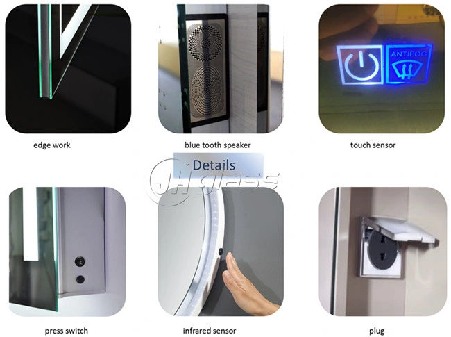 China Factory OEM Smart Touch Sensor Makeup Bathroom LED Mirror Furniture for Home Decoration Beauty Salon Hotel