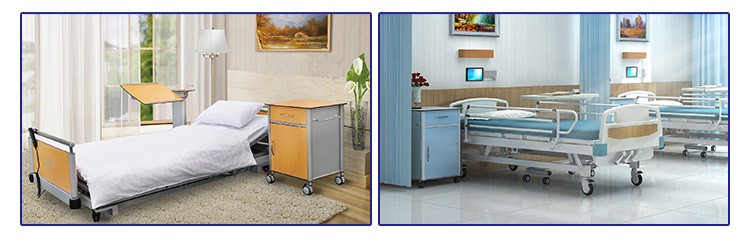 Hospital Bedside Cabinet with Drawers for Medical Storage