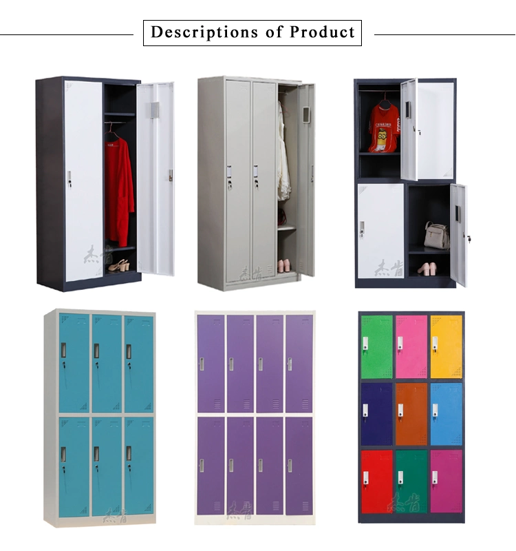 Double Color Storage Bedroom Furniture Small Metal Wardrobe Closet