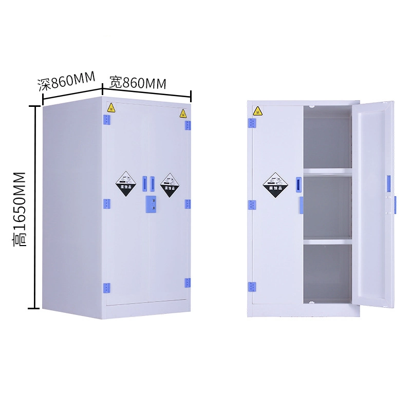 Polypropylene School Laboratory Chemical Medicine Acid Corrosive Safety Storage Cabinet with Shelves