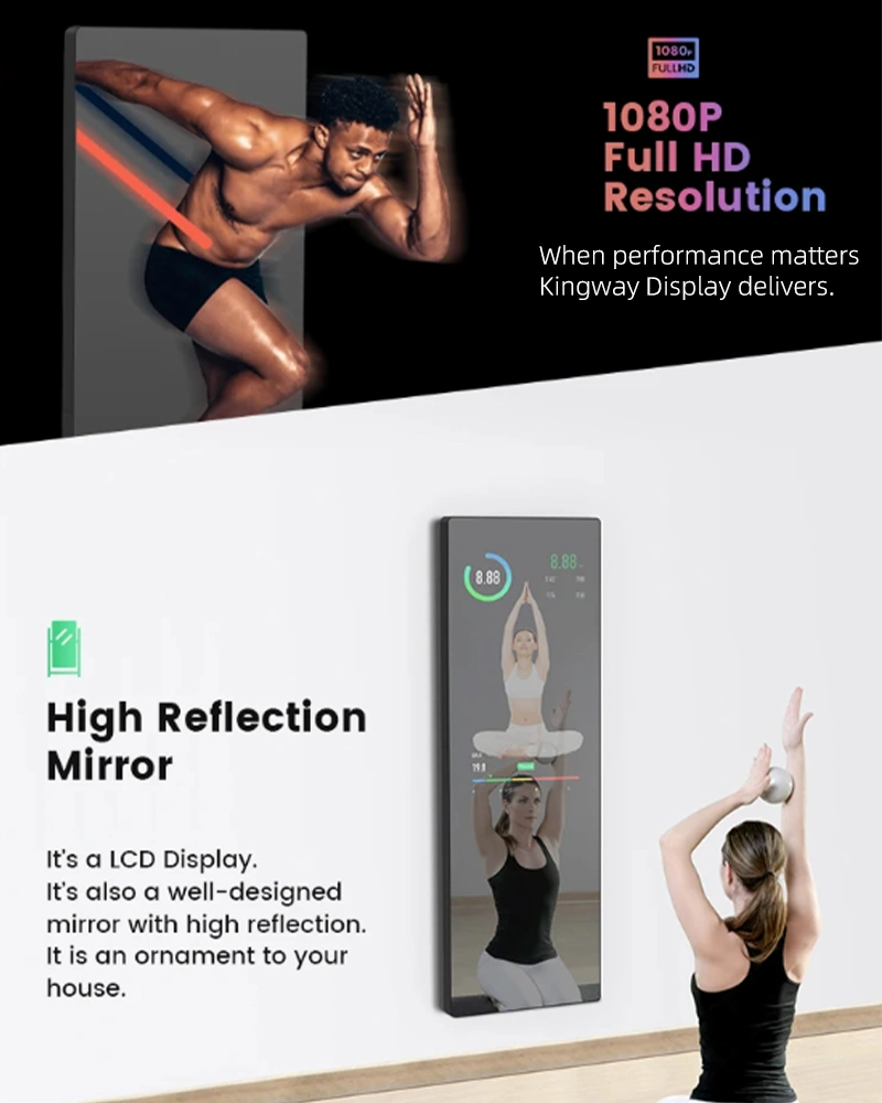 55&quot; Interactive Glass TV Gym Equipment Magic Gym Mirror Android Touch Screen Smart Mirror Fitness Smart Mirror