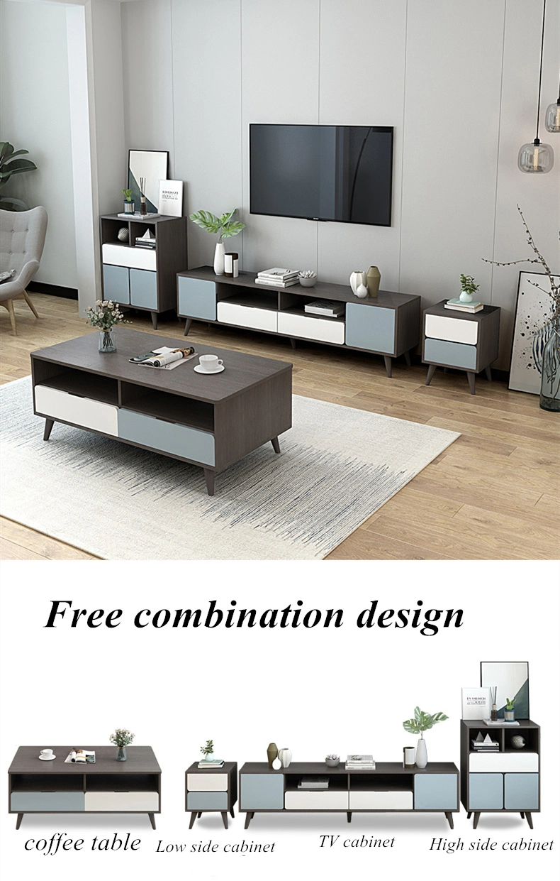 Cheap Wooden Living Room Furniture Dining Table Set Tea Center Tables Metal Legs Tv Stand Tv Cabinet