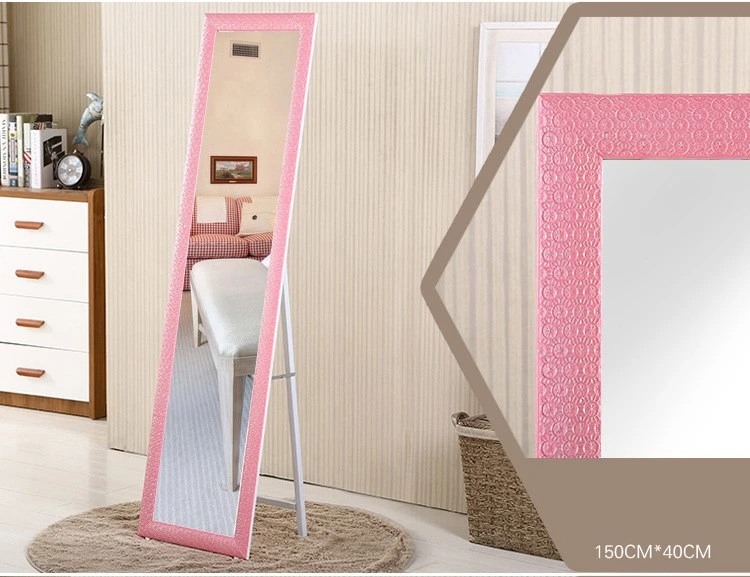 Nordic Style Foldable Furniture Hotel Wood Full-Length Floor Mirror