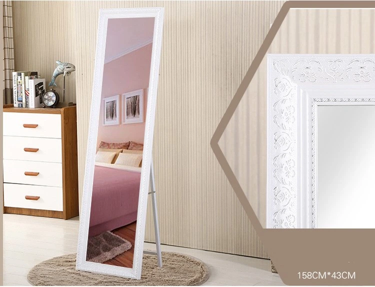 Nordic Style Foldable Furniture Hotel Wood Full-Length Floor Mirror