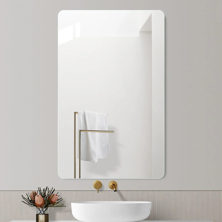 Hot Sale Custom Frameless Rectangular Mirror Brick Wall Decorative Silver Mirror Wall Luxury Space Simple Mirror