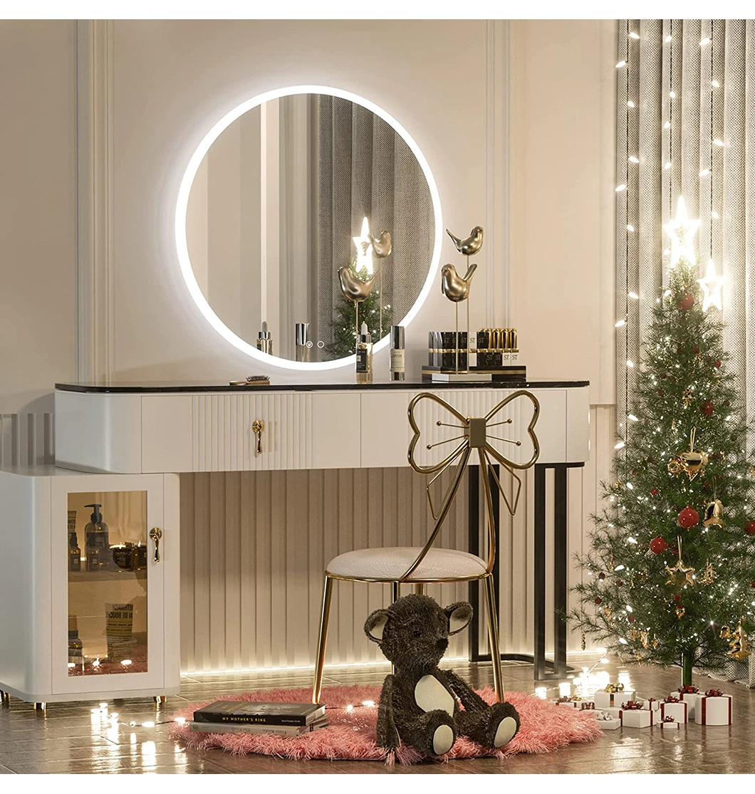 Aluminum Alloy Frame Arched Floor Mirror Living Room and Bedroom Decoration Full Length Mirror LED Vanity Wall Mirror