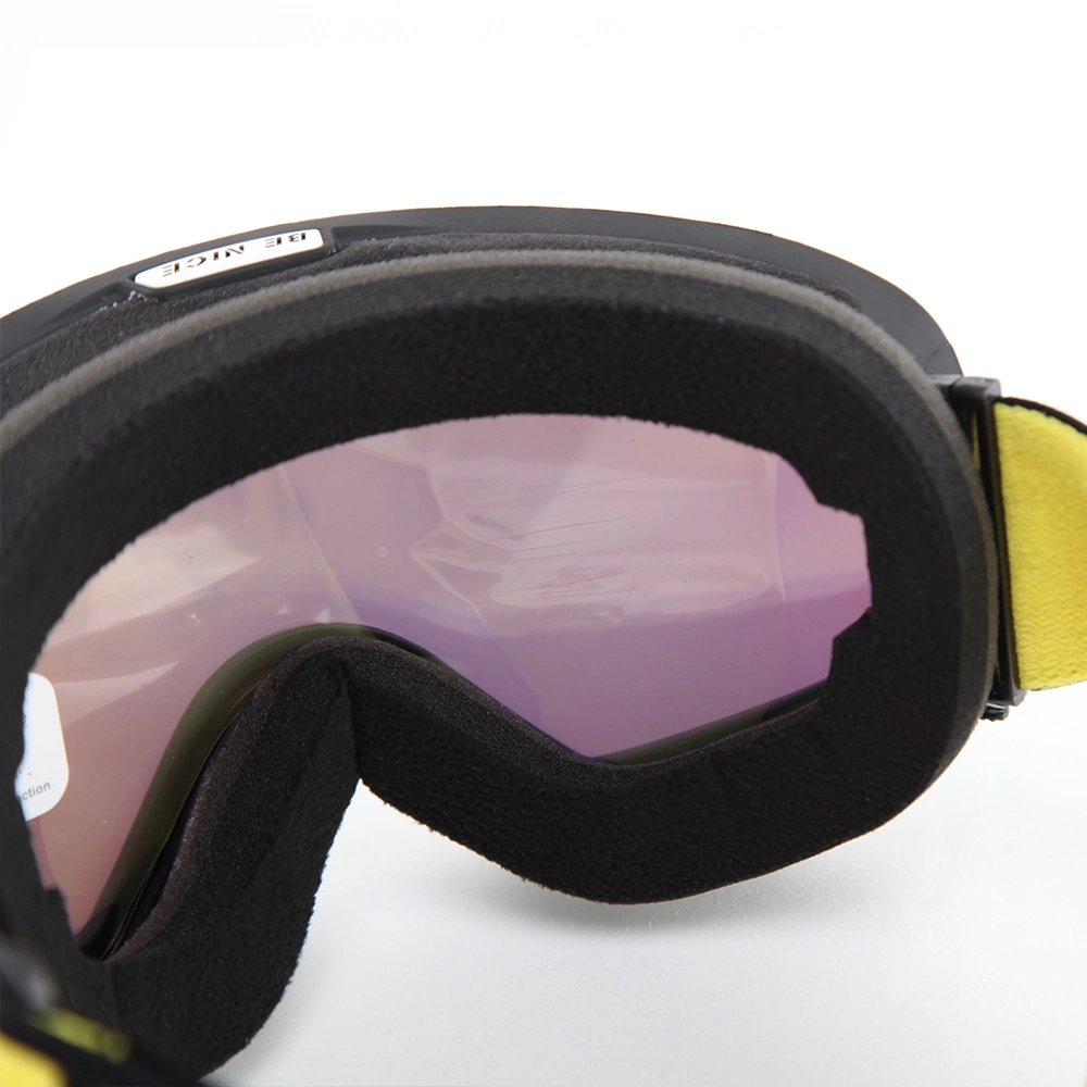 Full UV Protection Outdoor Helmet Compatible Ski Goggles with Mirror Coating Lens Fog Free Snow Goggles