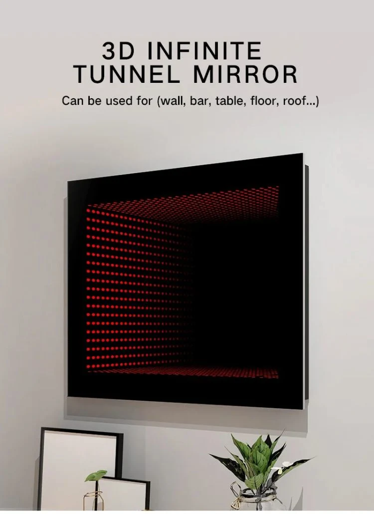 Mirror for KTV and Hotel Illuminated LED 3D Infinity Mirror Video Stage