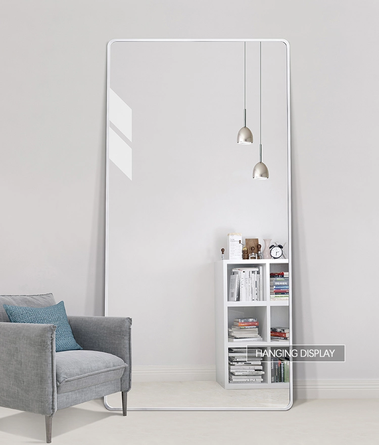 Full Length Floor Mirror with Stand Round Corner Dressing Mirror 80X180cm