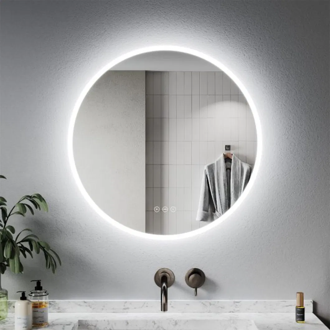 3 Colors Light Modes LED Home Bathroom Anti-Fog Smart Mirror