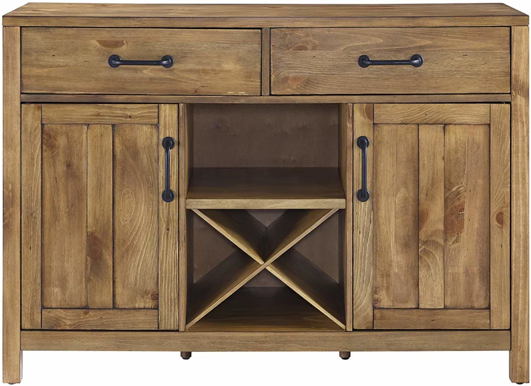 Natural X Design Buffet Kitchen Sideboard with 2 Drawers 2 Doors