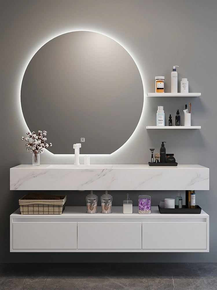 Modern Wall Mounted Wooden Bathroom Cabinets Furniture Sanitary Vanity Vanities LED Mirror Mirrored Medicine Bathroom Cabinet