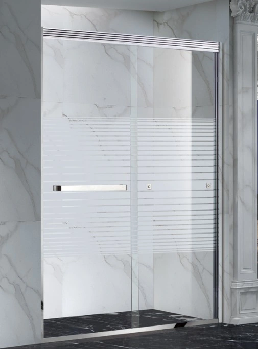 Customized Size Tempered Glass Glass Sliding Shower Door with Pattern (LTS-8008)
