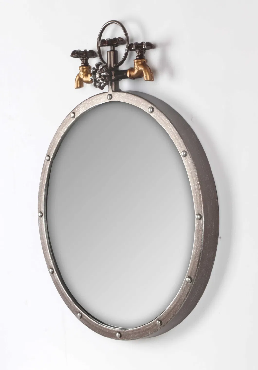 Bucks Home Antique Inspired Metal Framed Mirror Farmhouse Metal Wall Accent Mirror