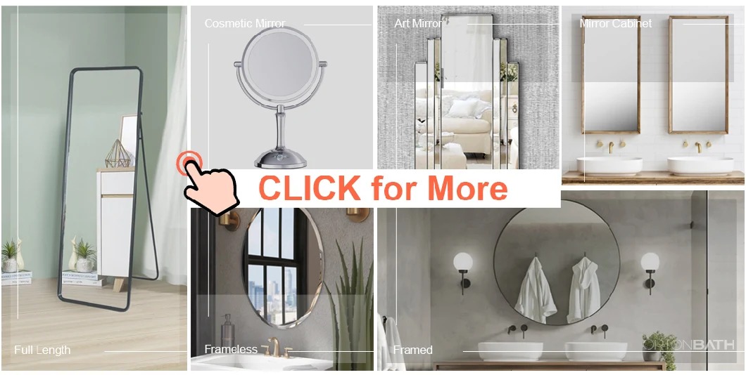 Ortonbath Irregular Shape Frameless Deco Bath Home Smart Wall Mounted Non-LED Mirror Bathroom Designer Art Mirror