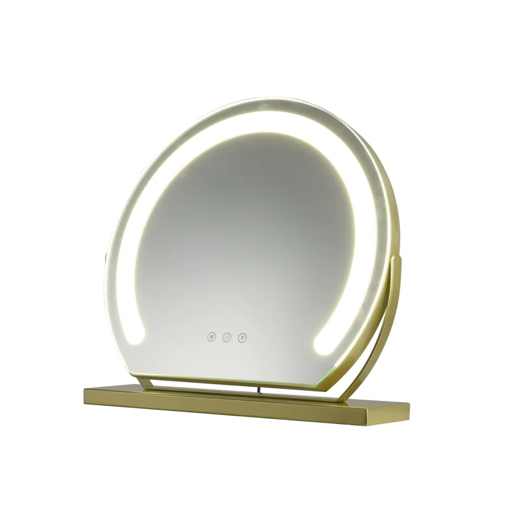 Greenfrom 40cm Round Shape Hollywood Mirror for Adjusting Angle