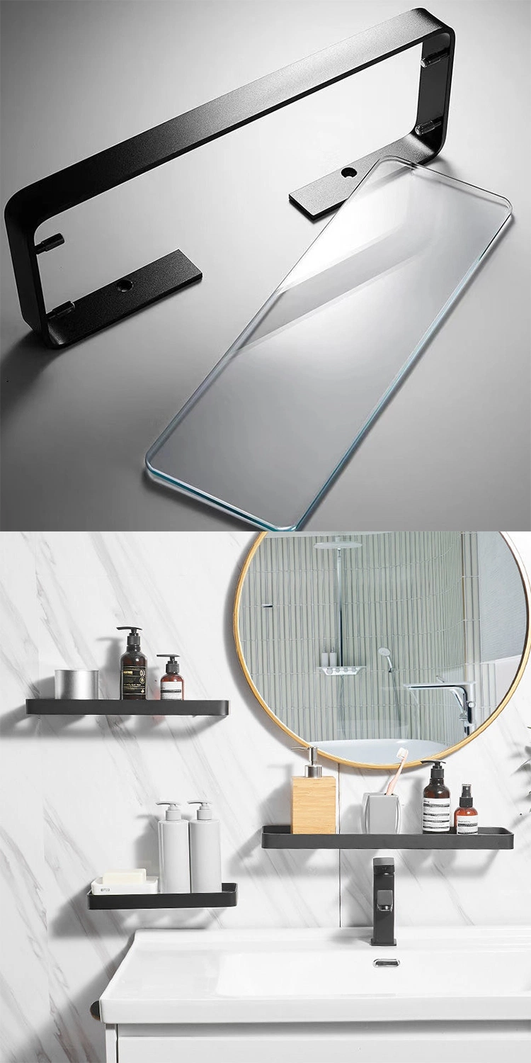 Bathroom Accessories Bathroom Simple Storage Rack Glass Mirror Storage Shelf Corner Bathroom Shelf