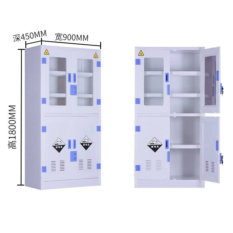 Polypropylene School Laboratory Chemical Medicine Acid Corrosive Safety Storage Cabinet with Shelves