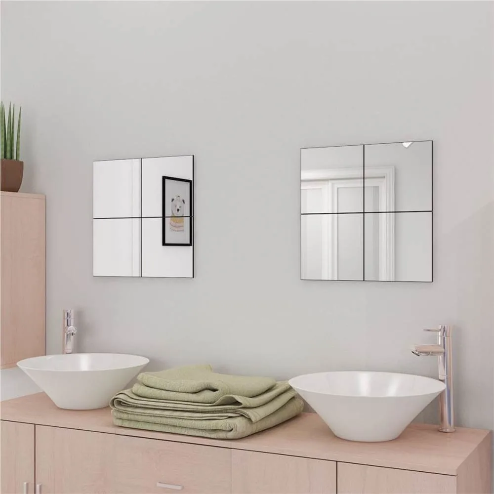 Ortonbath Decorative Accent Mirror, Sliver Rectangle Wall Mirrors, Art Mirror with Glass Frame for Living Room, Dining Room, Bedroom, Bathroom and Entryway