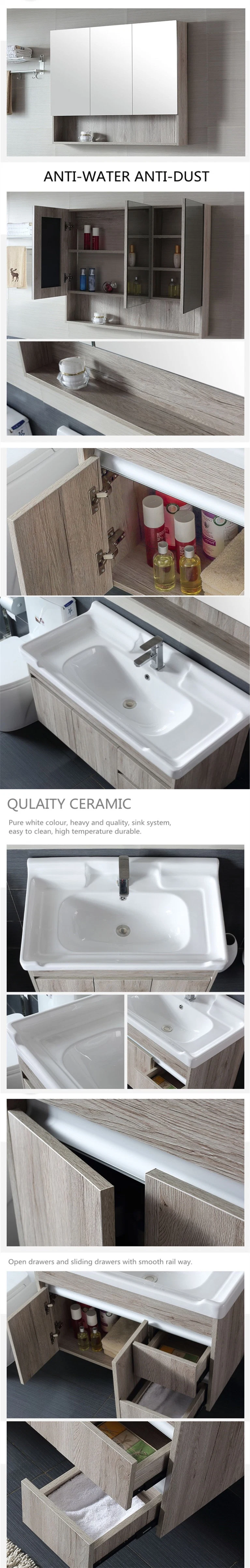 Modern Aluminum Ceramic Wooden Melemine Vanity Bathroom Cabinets