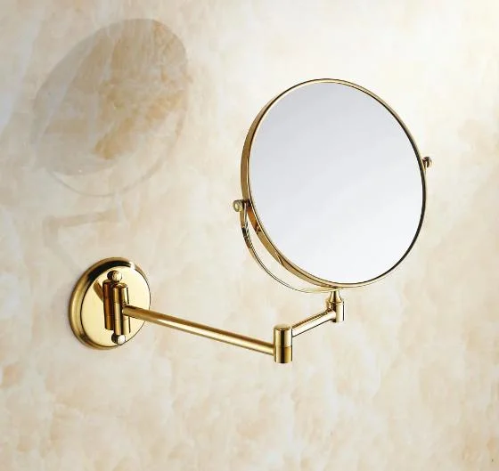 Round Bathroom Mirror Wall Mount Extendable Makeup Mirror Shaving Mirror
