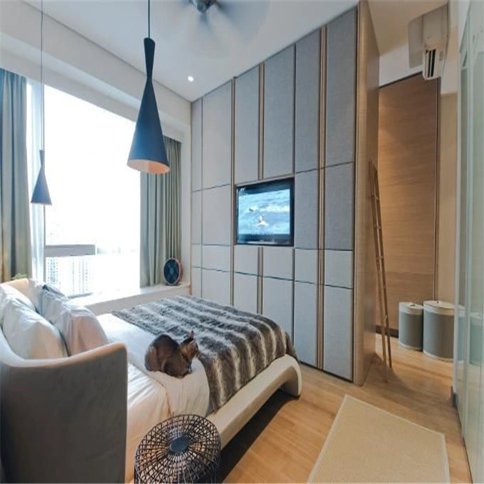 Guangzhou Manufacturer Modern Hotel Wooden Built in Wardrobe Closet