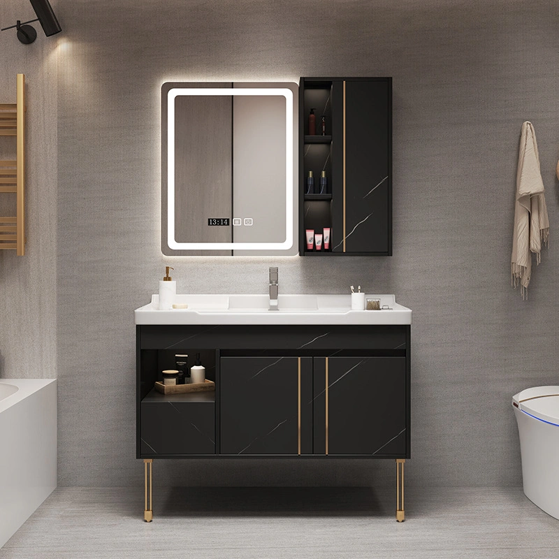 Modern Wall Mounted Wooden Bathroom Cabinets Furniture Sanitary Vanity Vanities LED Mirror Mirrored Medicine Bathroom Cabinet