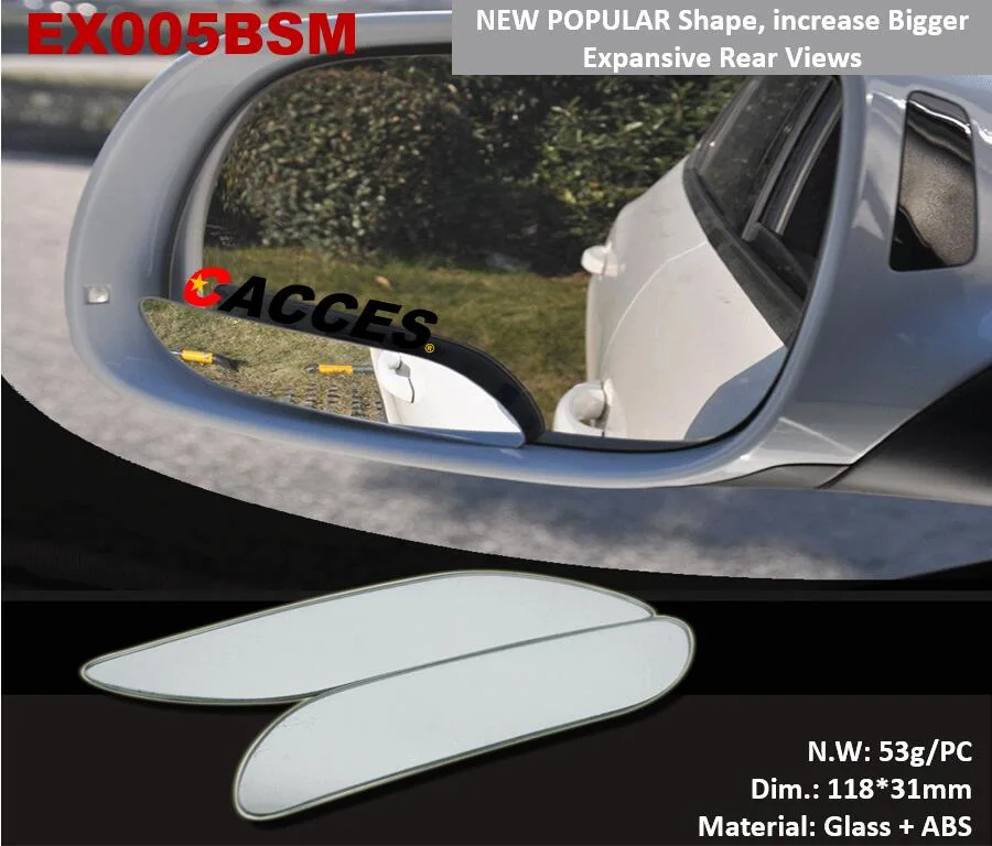 Rhombus/Rectangle/Square/Rhomboid Shape Stick on Adjust Rear View Convex Wide Blind Spot Auxiliary Mirror, New Universal Frameless Wing Blind Mirror HD Glass