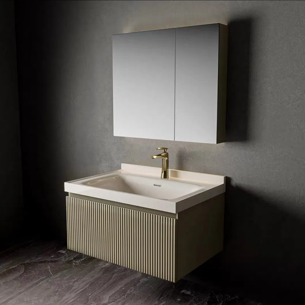 Modern Wall Mounted Wooden Bathroom Cabinets Furniture Sanitary Vanity Vanities LED Mirror Mirrored Medicine Bathroom Cabinet