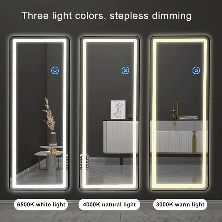 Custom Standing Large Size Floor Body Touch Switch Mirror with LED Lights