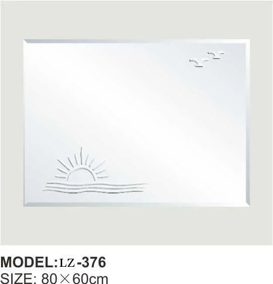Rectangular Unframed Bathroom Mirror Sun Simple Furniture