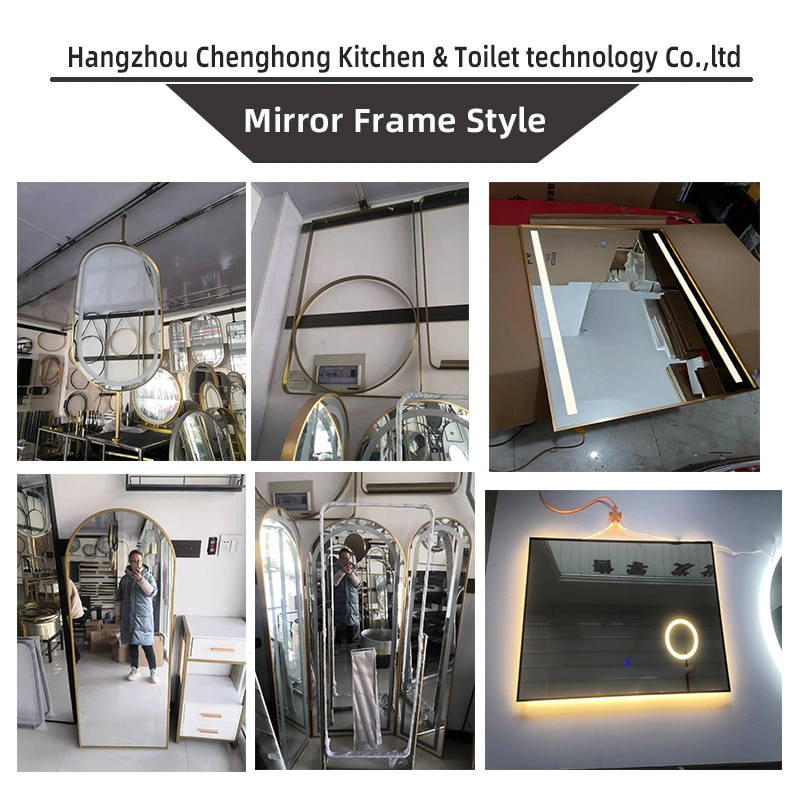 Antique Bathroom Aluminium or Silver Square Smart LED Makeup Mirror