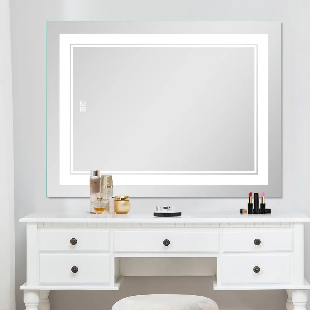 Modern Touch Screen Backlit LED Bath Mirrors Smart Antifog Wall Mirror