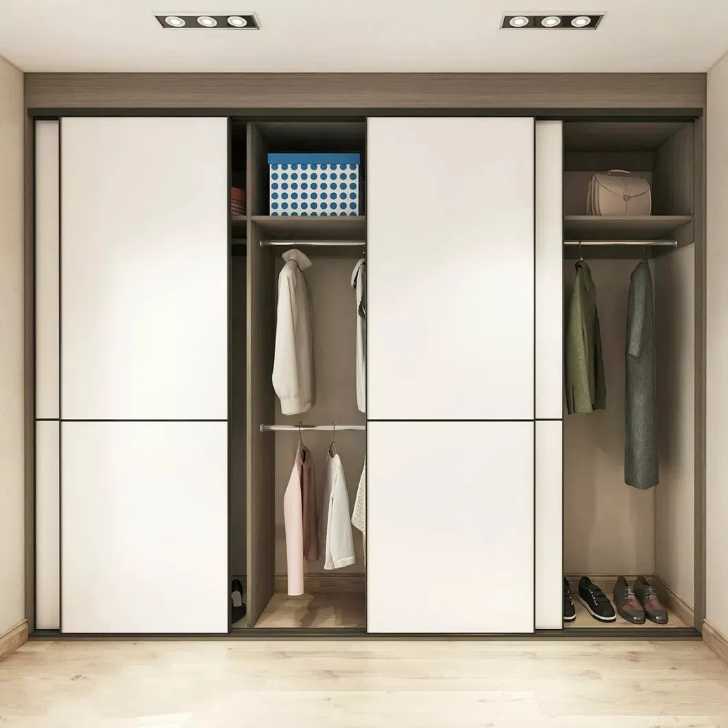MDF Modern Design Modular Mirrored Sliding Door Wardrobe Custom Closet