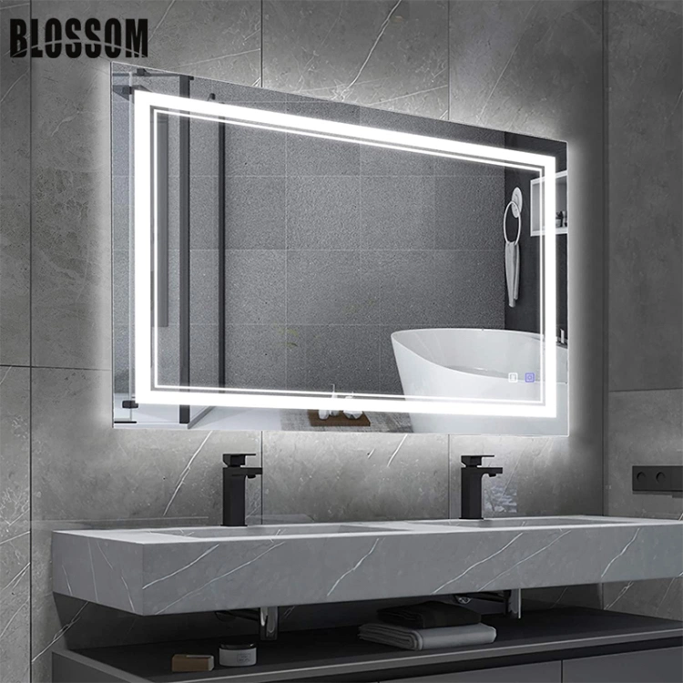 Hotel Bathroom Anti-Fog Touch Switch Waterproof Backlit Smart LED Mirror with Light