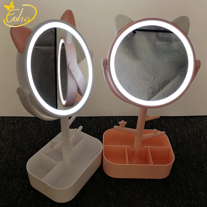 Rabbit Desktop Makeup Mirror Custom LED Cosmetics Smart Touch Mirror