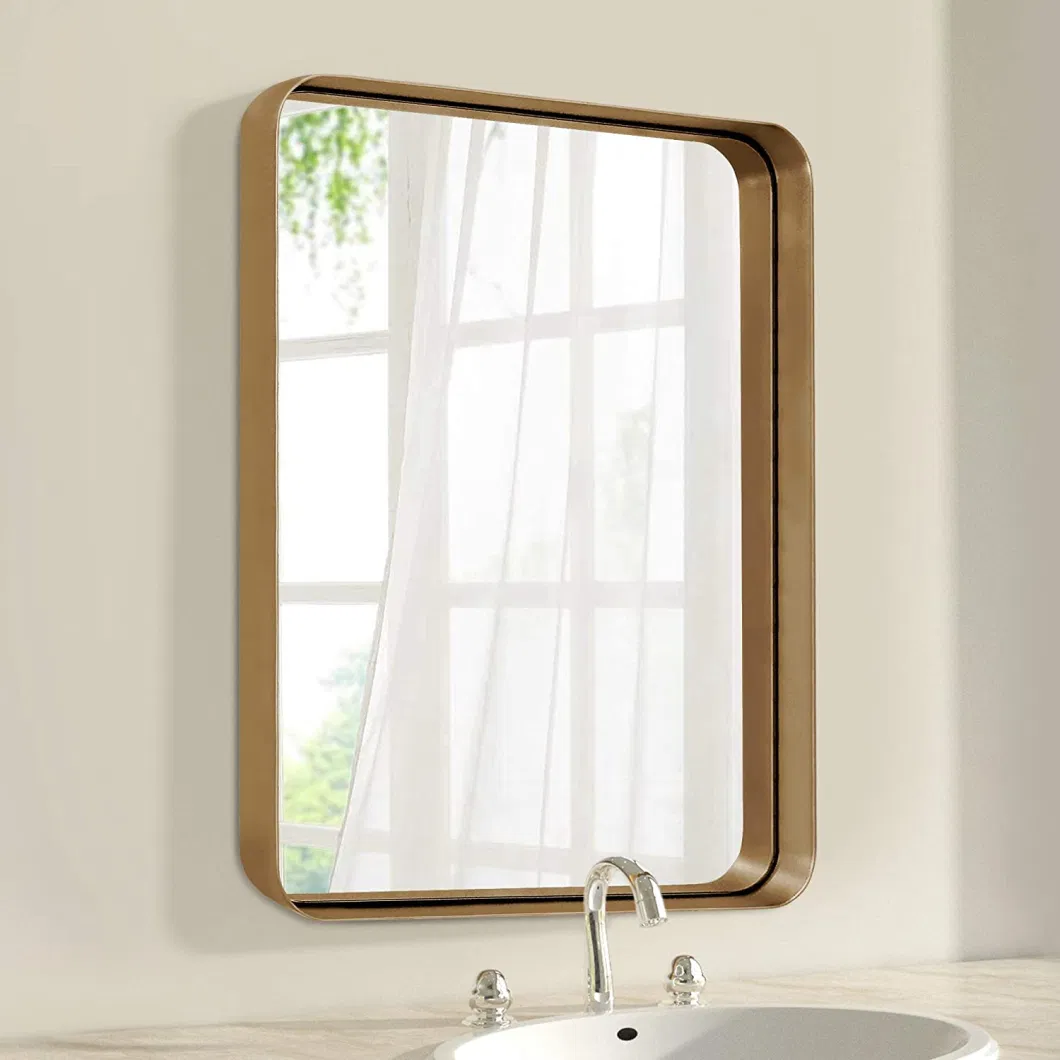 Unfolded Advanced Design Jh Glass Stainless Steel Golden Aluminium Frame Mirror with Factory Price