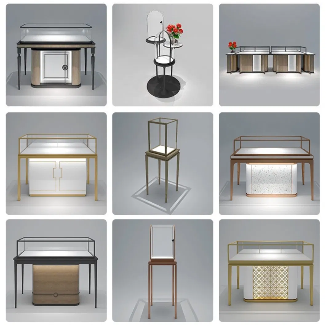 Customized Marble Panel Jewelry Showcase Cabinet