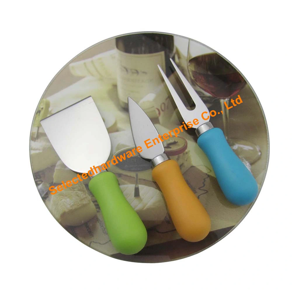 4PCS Parmesan Shaver Cheese Knife Tool Set with Glass Cutting Board