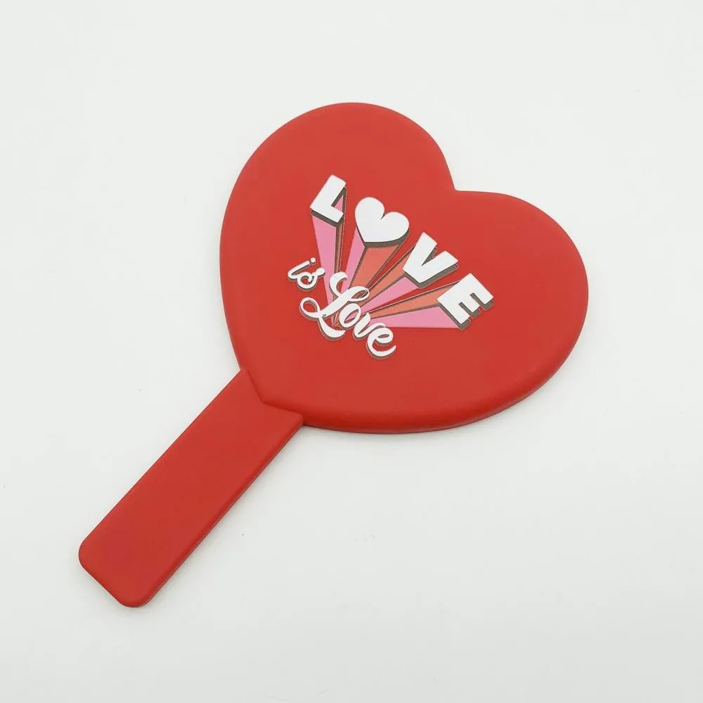 New Style Heart Shape Cosmetic Mirror with Handle