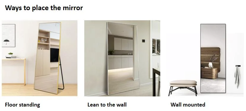 80X180cm Standing Rectangle Floor Mirrors Body Dressing Wall-Mounted Mirror for Living Room