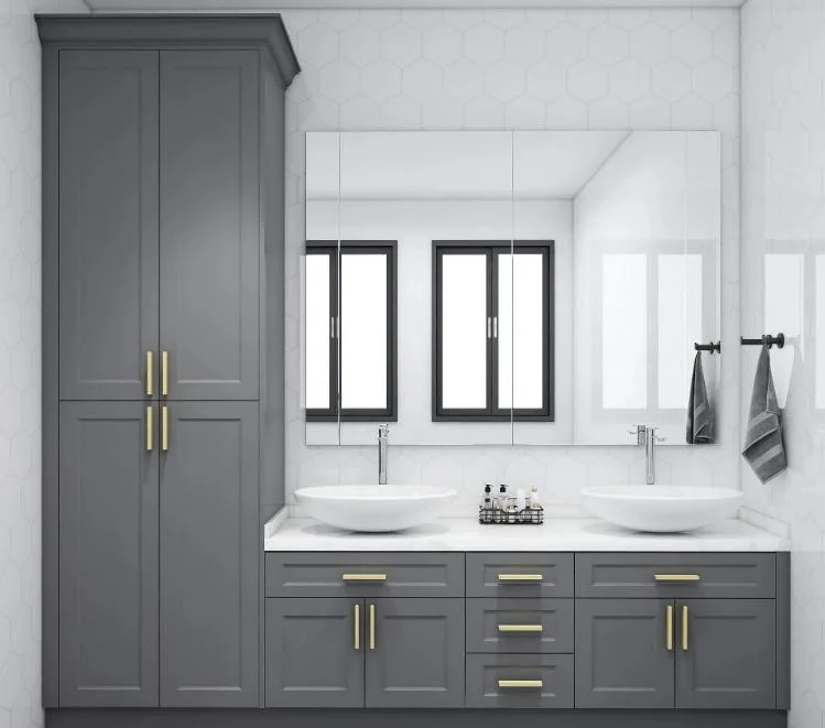 Bathroom Cabinets Vanity Modern Style for Sale Single Sink Mirror Wall Mounted Mirrored Bathroom Cabinet