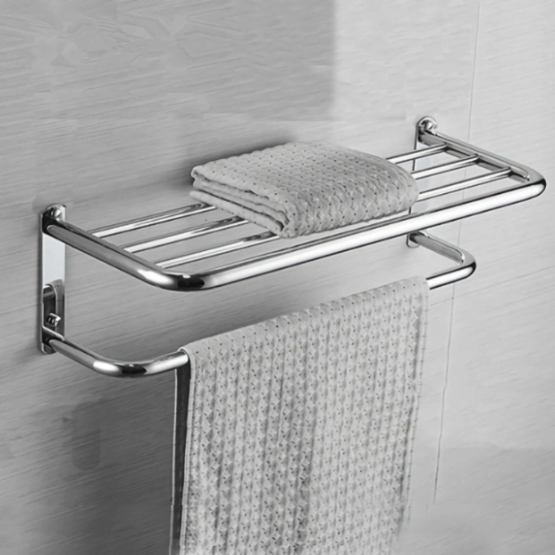 Stainless Steel 304 Bathroom Towel Rack Hotel Used Towel Shelf