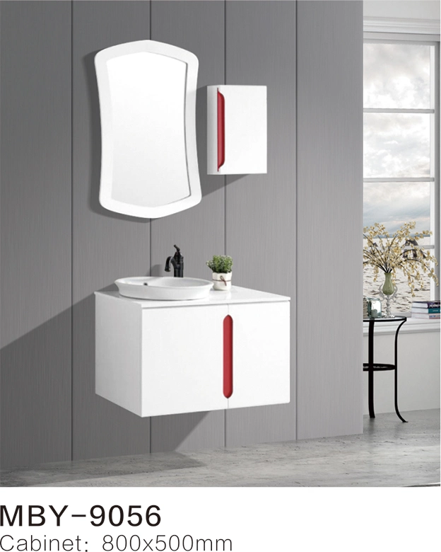 Modern Bathroom Vanity Sink Basin Cabinet Set PVC Side Cabinet Smart LED Lighting Mirror