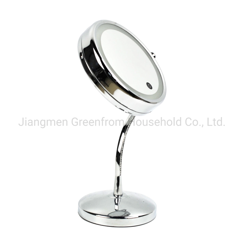 LED Desktop Shining S Shape Jeweled Makeup Mirror