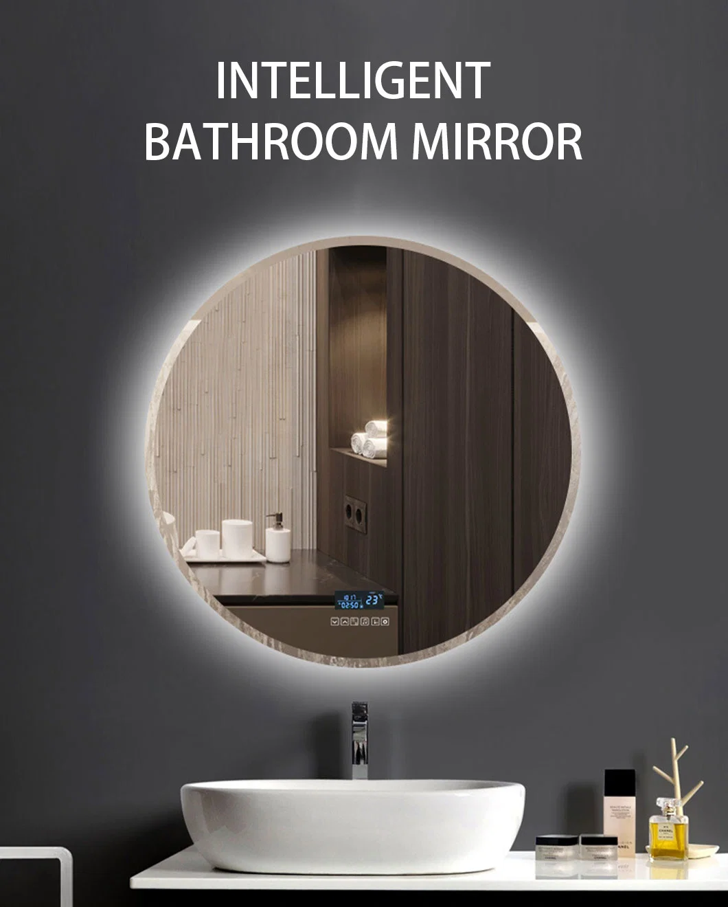 Aluminum Alloy Frame Arched Floor Mirror Living Room and Bedroom Decoration Full Length Mirror LED Vanity Wall Mirror