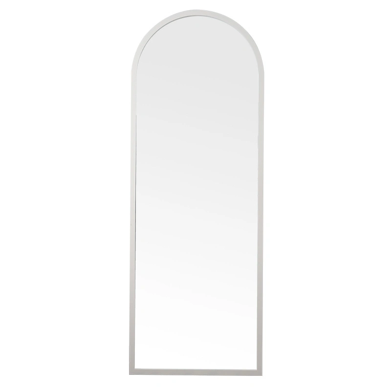 Full-Length Mirror Floor-to-Ceiling Fitting Mirror Arched Home Bedroom Dressing Mirror Solid Wood Frame Rounded Arch Large Mirror