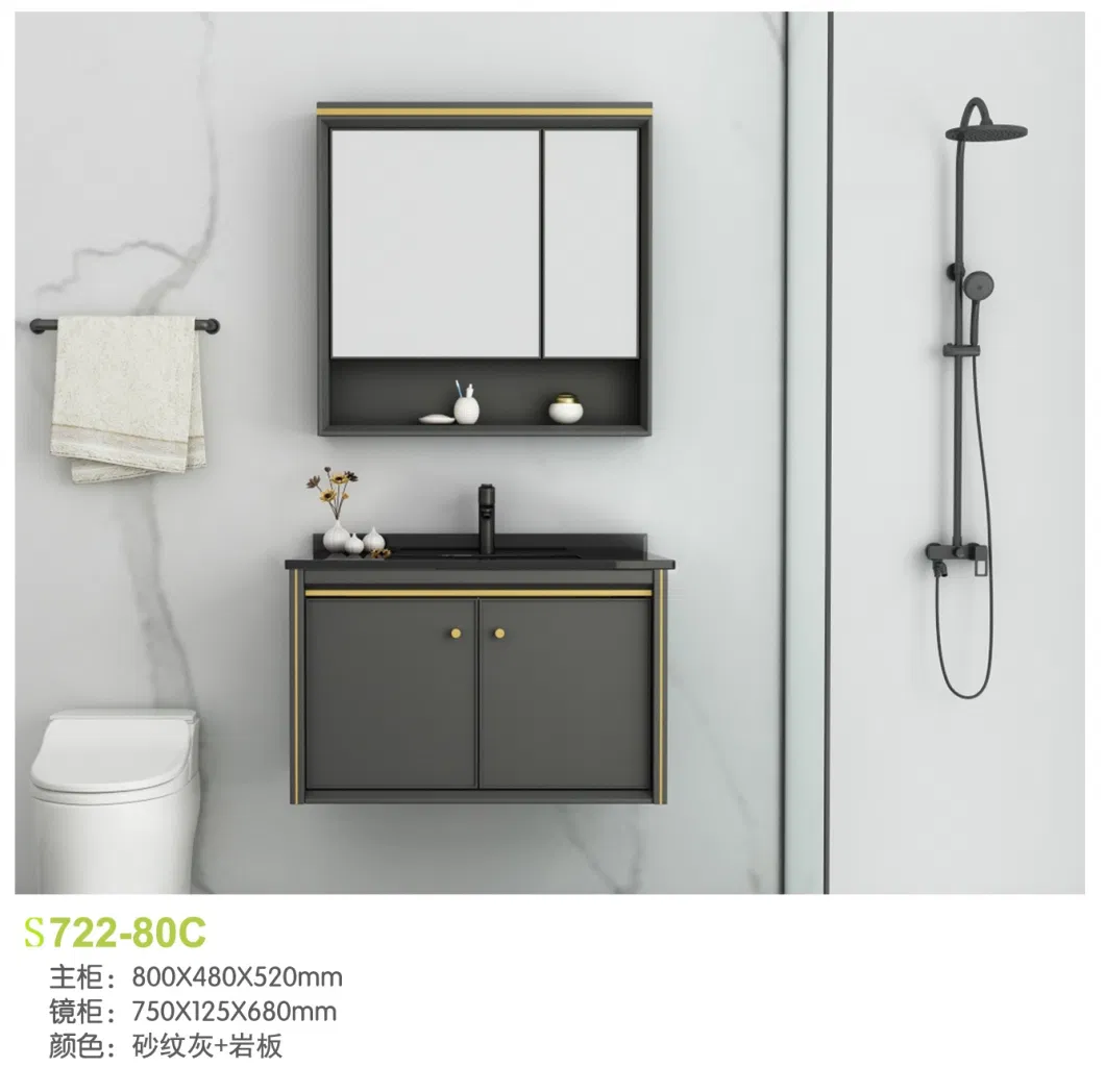 Bathroom Vanity Cabinet with Mirror Modular Aluminum Bathroom Cabinet (HZS722)