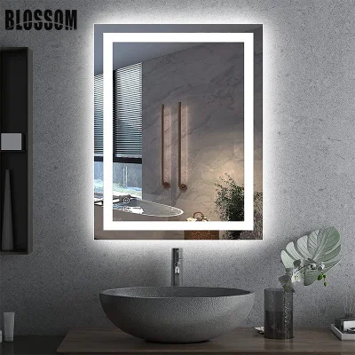 Smart LED retroiluminada de mayorista de cuarto de baño Muebles de tocador iluminado en la pared del espejo de cristal decorativo